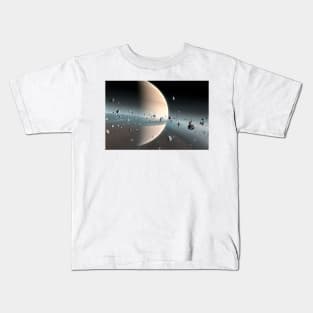 View from within the rings of Saturn, illustration, (F033/6195) Kids T-Shirt